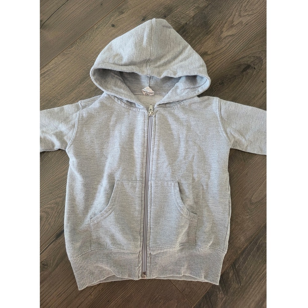 Rabbit Skins Gray Zip Up Hoodie Jugga Spin Logo Toddler sz 12 M‎ Juggling Comfy - Picture 5 of 6